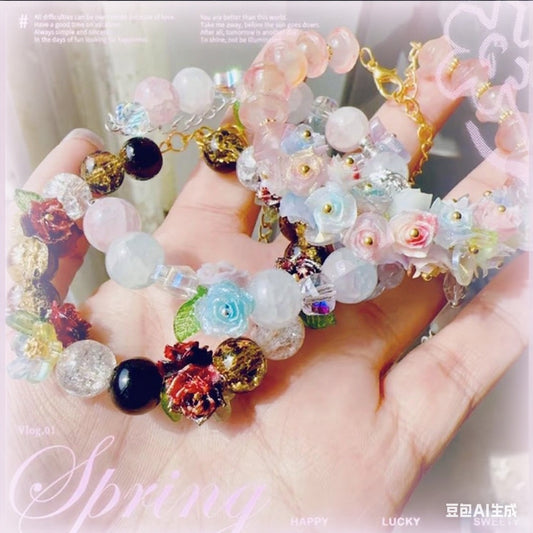 【A044】星降る物語 高品質花ビーズ(夜光・カラーチェンジ)