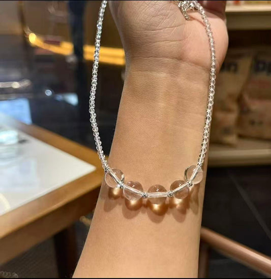 【C041】天然ホワイトクォーツ ネックレス(8.5MM)