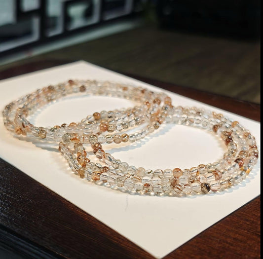 【C012】ブラックゴールドスーパーセブン プレースレット(4MM、3周)