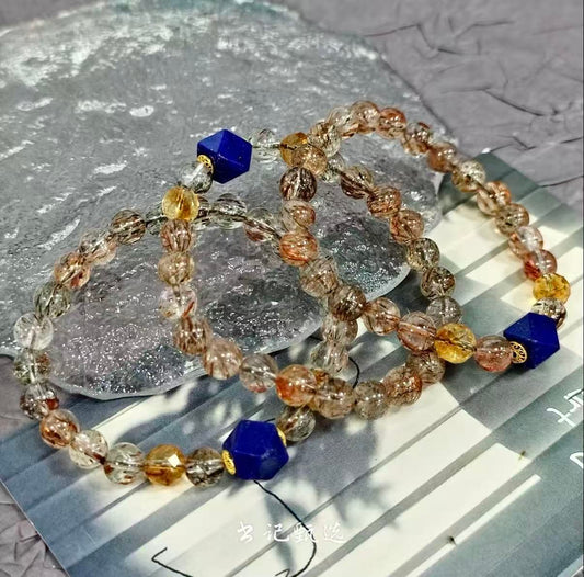 【C013】フラックゴールドスーパーセブン ブレスレット(7MM)