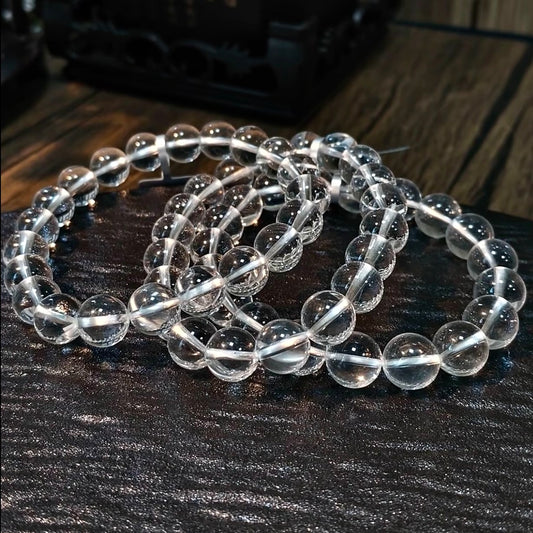 【C009】高品質ホワイトクオーツ ブレスレット(7MM)