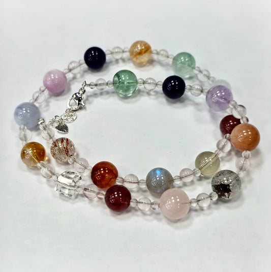 【C043】七宝クリスタル ネックレス(2~10MM)