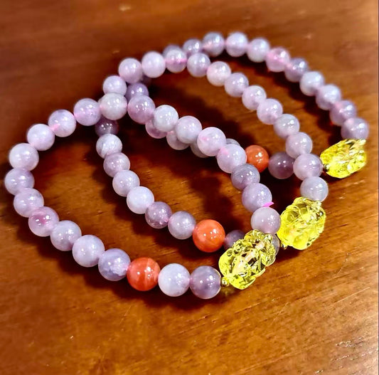 【C037】紫マダガスカルローズクオーツ(7MM)