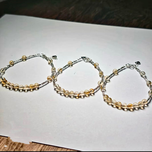 【C017】シトリンブレスレット(4MM)