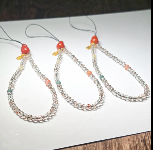 【C051】ブラックゴールドスーパーセブン携帯ストラップ(3MM)