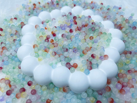 【A016】虹彩幻宝石　高品質ガラスビーズ（4MM)