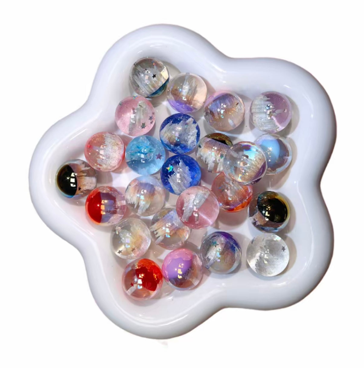 【A041】幻想夜明け 光変 　高品質アクリルビーズ