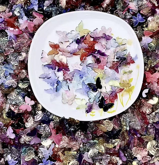 【D010】ガラス蝶々