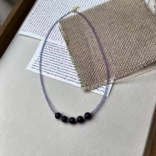 【C042】天然アメジスト　ネックレス（8.5MM）