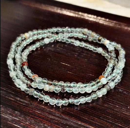 【C014】ファントムクオーツ　ブレスレット（3MM、３周)