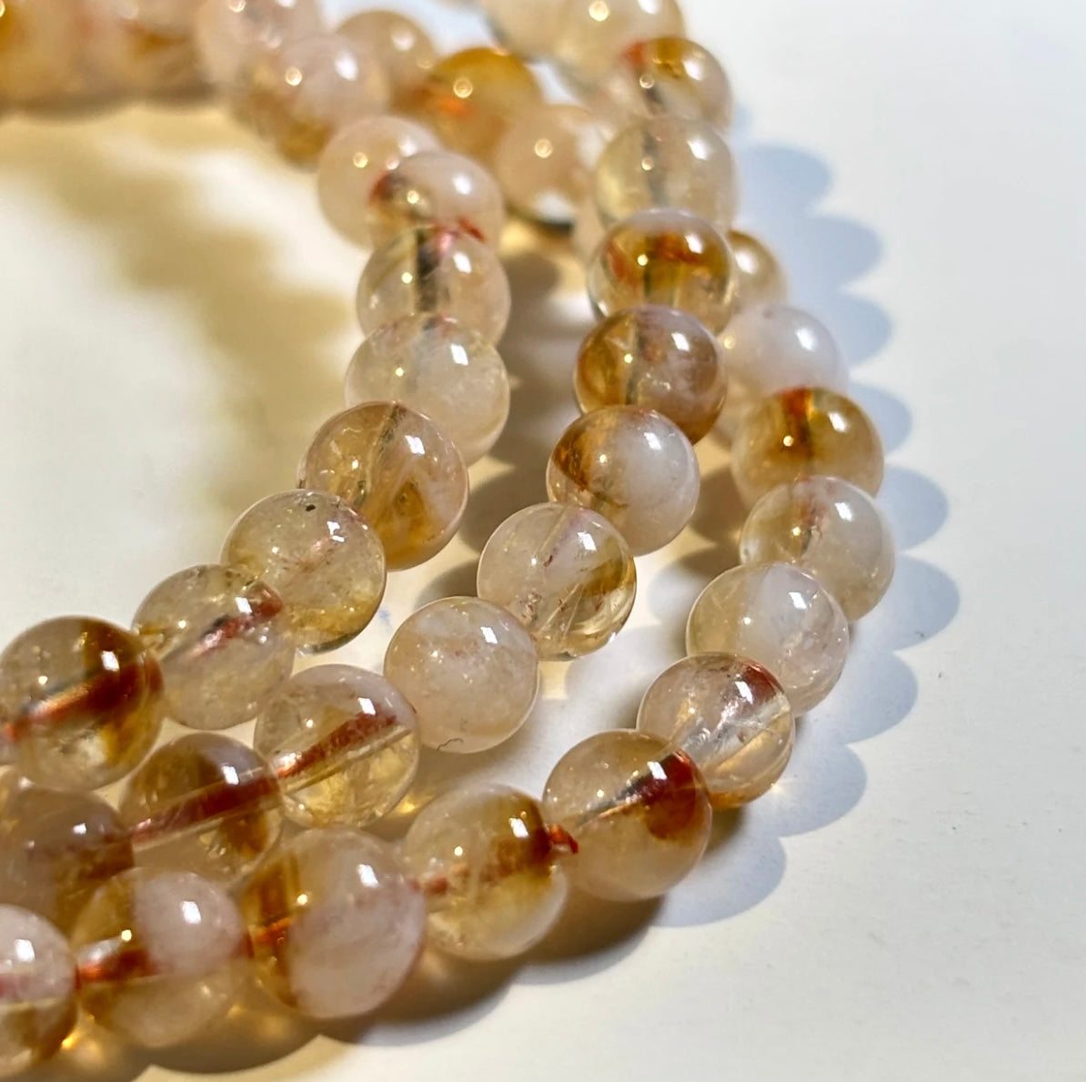 【C017】ハニーミルクシトリン　ブレスレット（8MM)