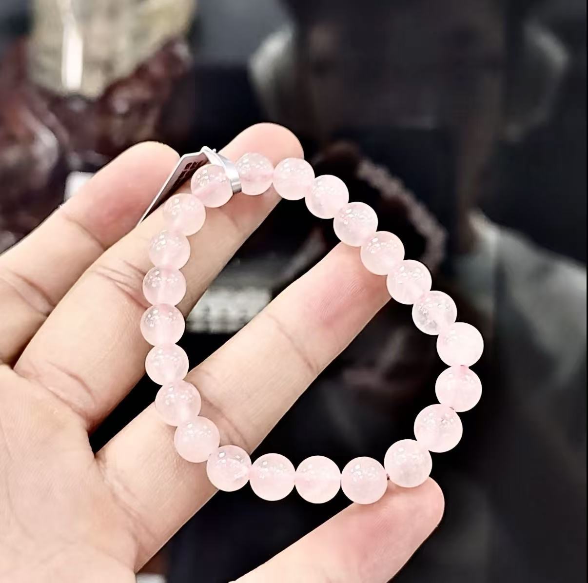 【C016】ローズクォーツ　ブレスレット（8MM)