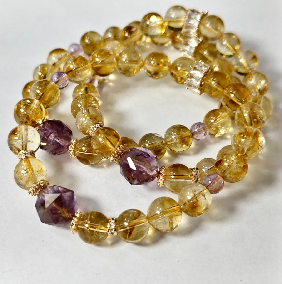 【C018】シトリン　ブレスレット（8MM)