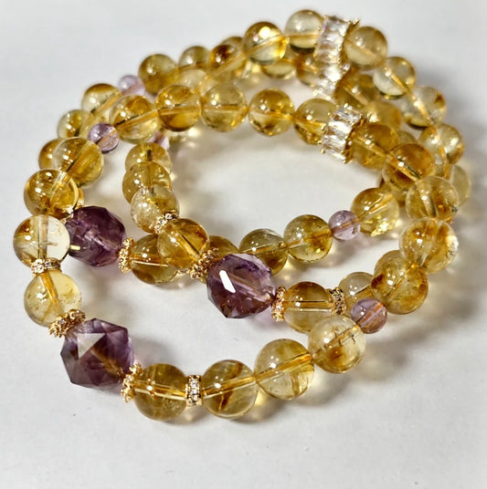 【C018】シトリン　ブレスレット（8MM)