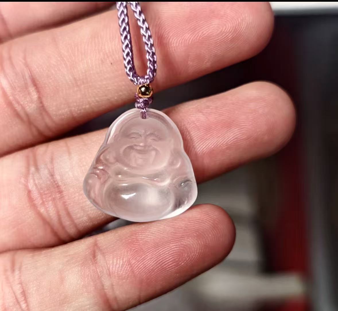 【C040】ミルククリスタルのブッダペンダント