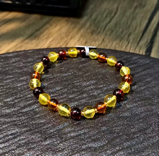 【C020】コハクブレスレット（5MM)