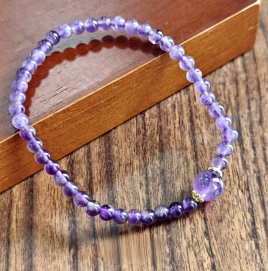 【C006】アメジスト　ブレスレット（4MM)