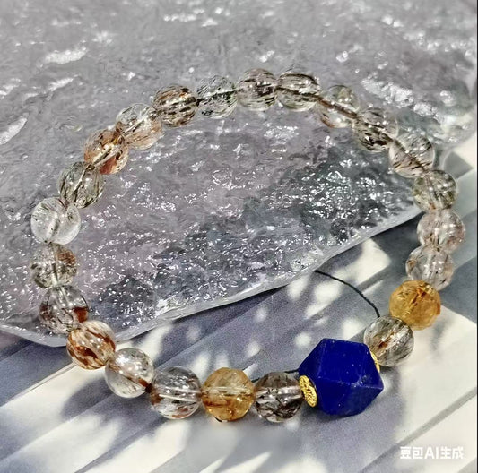 【C013】フラックゴールドスーパーセブン ブレスレット（7MM)