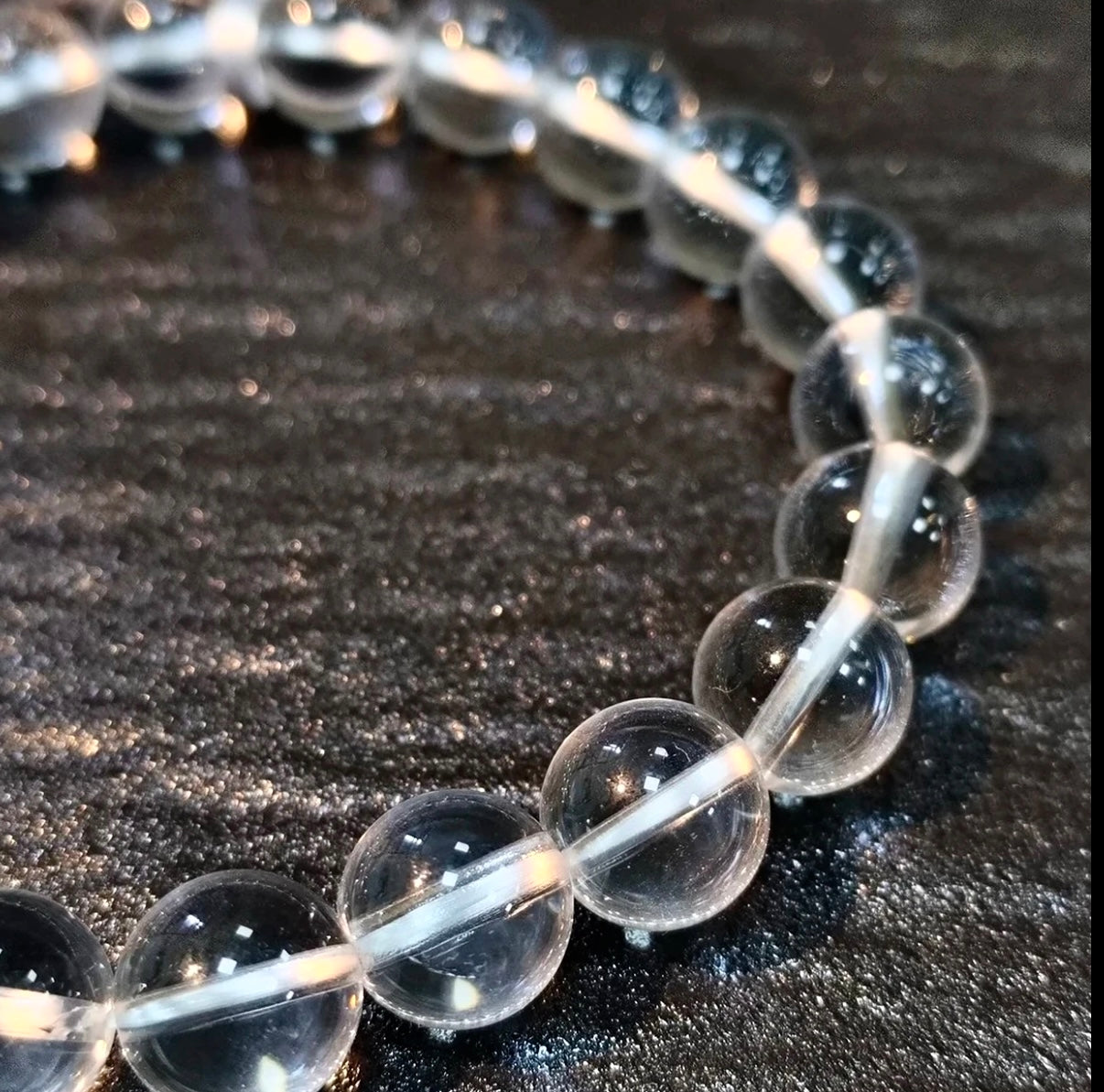 【C009】高品質ホワイトクオーツ ブレスレット（7MM)