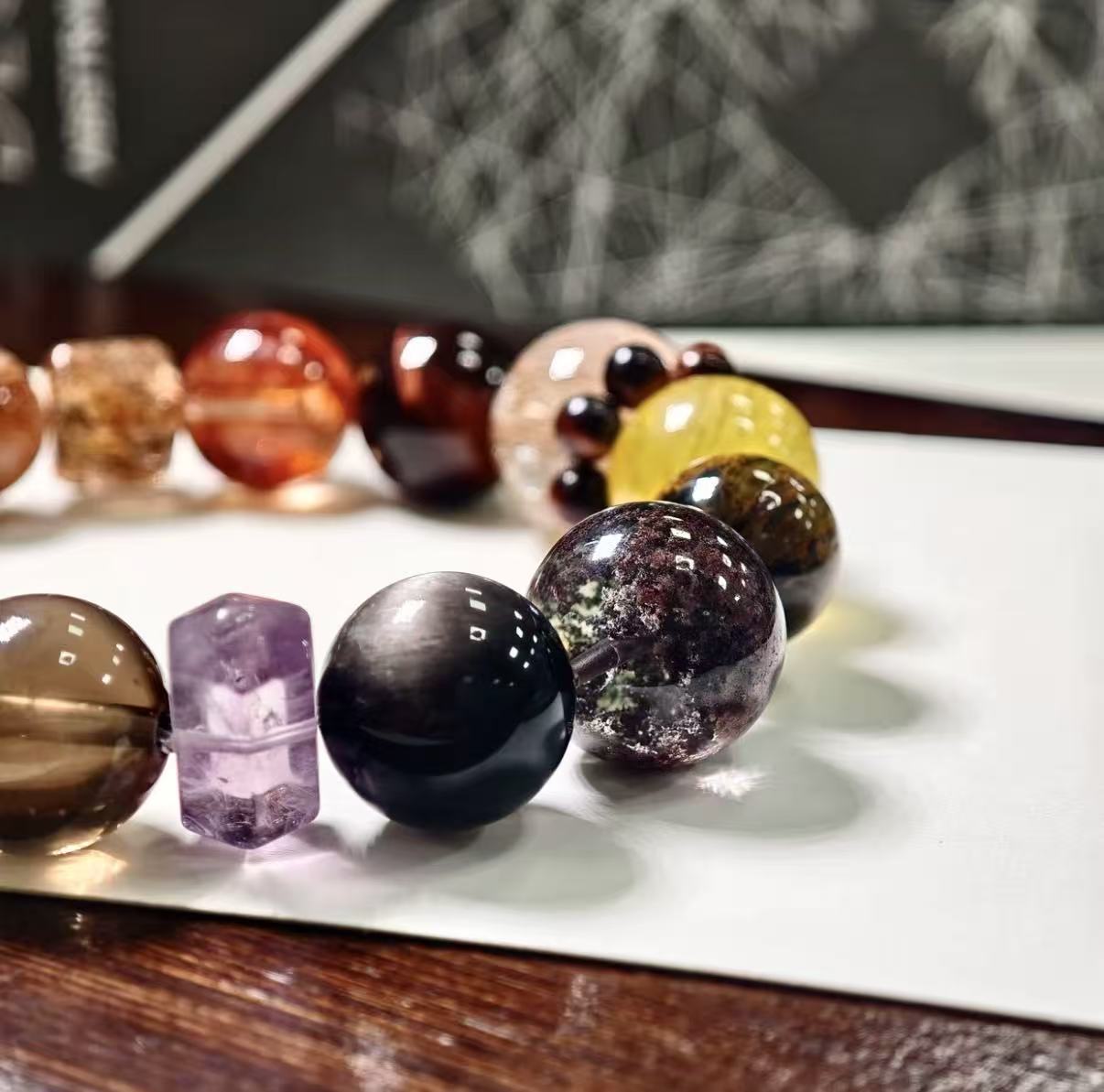 【C026】七宝クリスタル ブレスレット(約11～16MM)