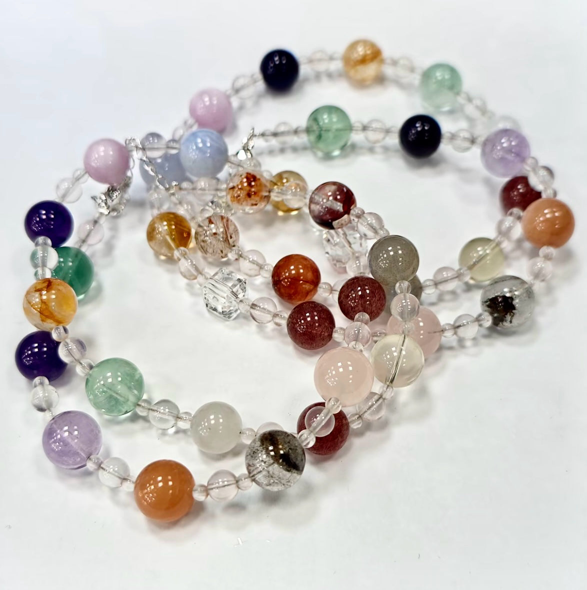 【C043】七宝クリスタル ネックレス(2～10MM)