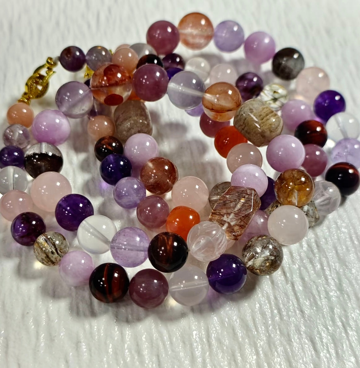 【C044】七宝クリスタル ネックレス(9～15MM)