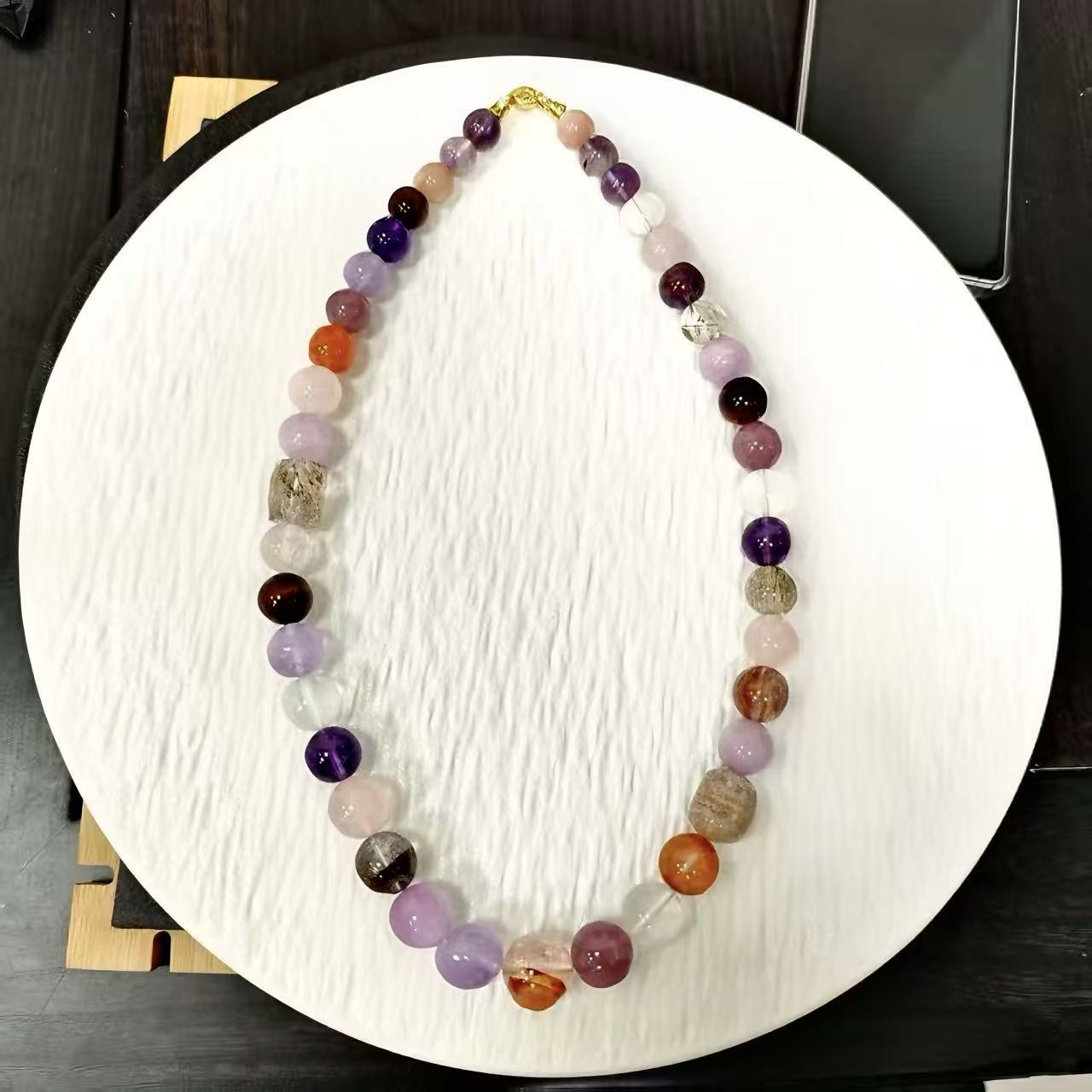 【C044】七宝クリスタル ネックレス(9～15MM)