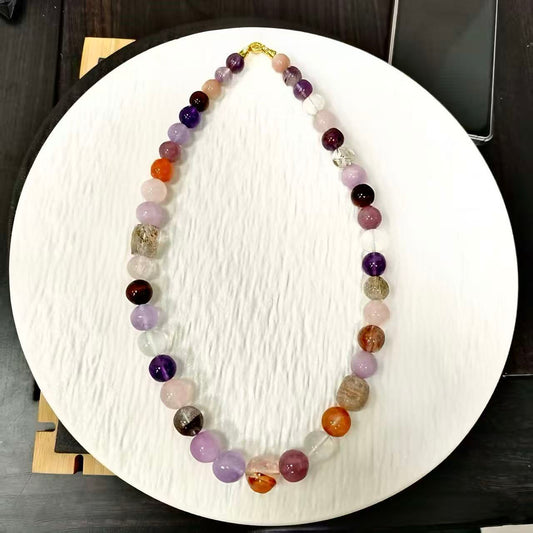 【C044】七宝クリスタル ネックレス(9～15MM)