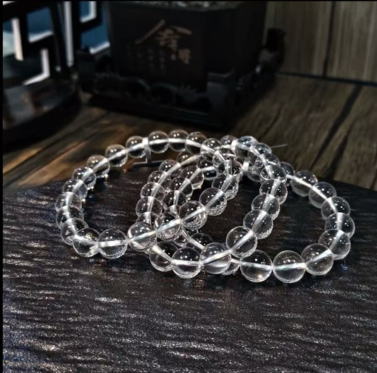 【C011】高品質ホワイトクオーツ ブレスレット（9MM)（AA)