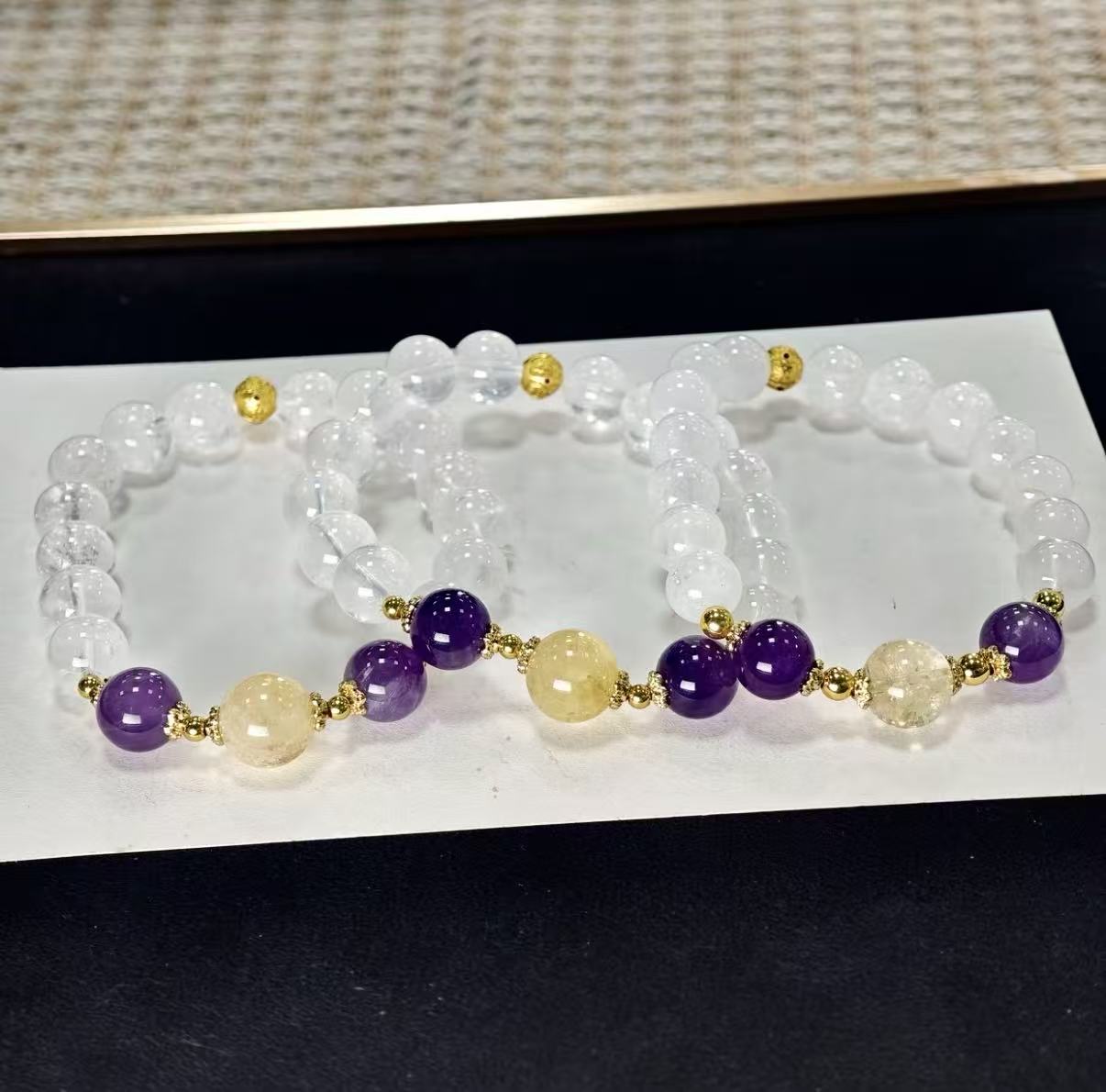 【C027】ホワイトファントム　 ブレスレット(9MM)