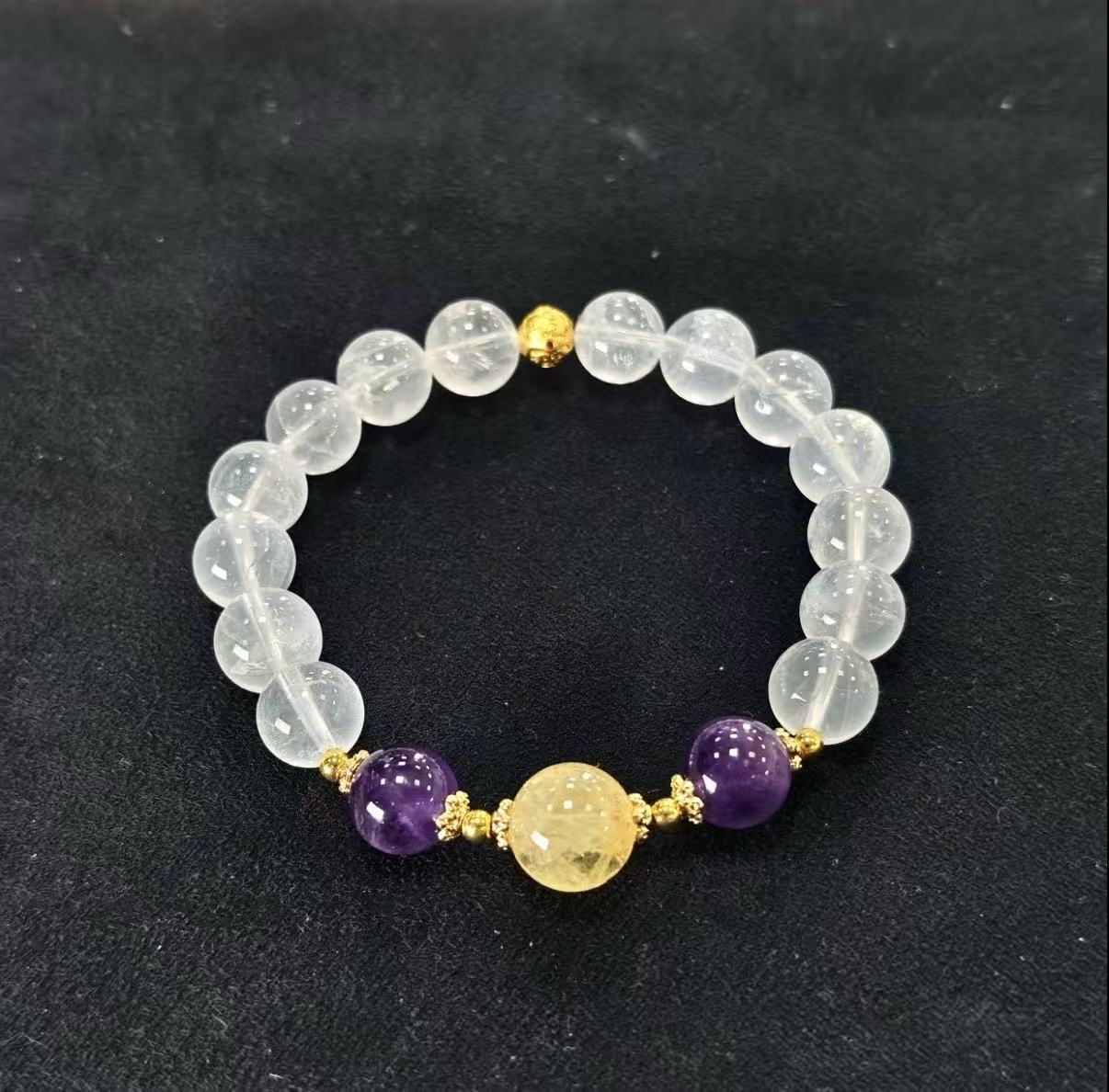 【C027】ホワイトファントム　 ブレスレット(9MM)