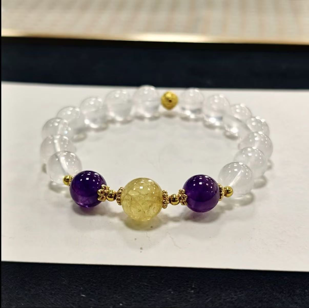 【C027】ホワイトファントム　 ブレスレット(9MM)