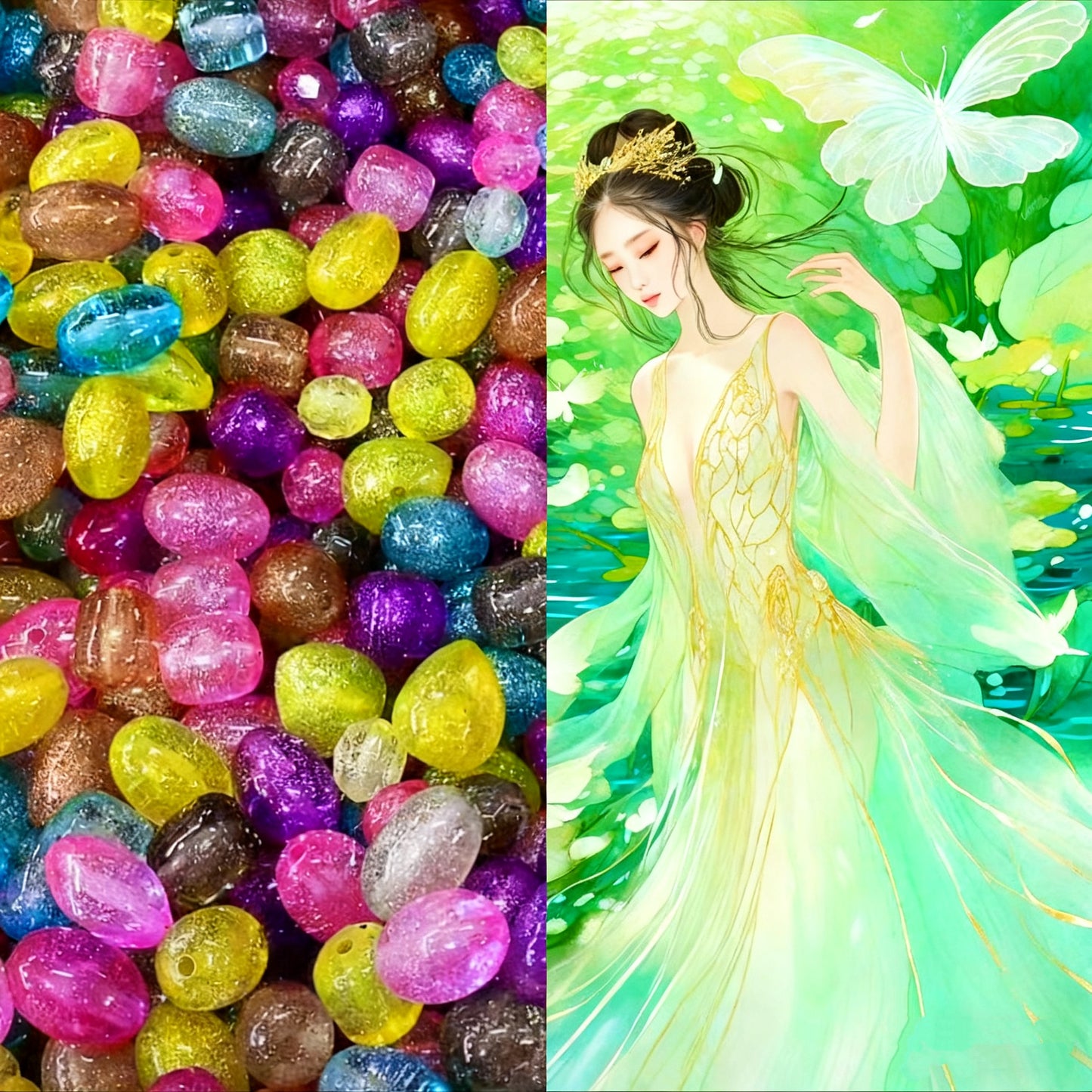 【A060】樹脂製異形スターリキッドビーズ