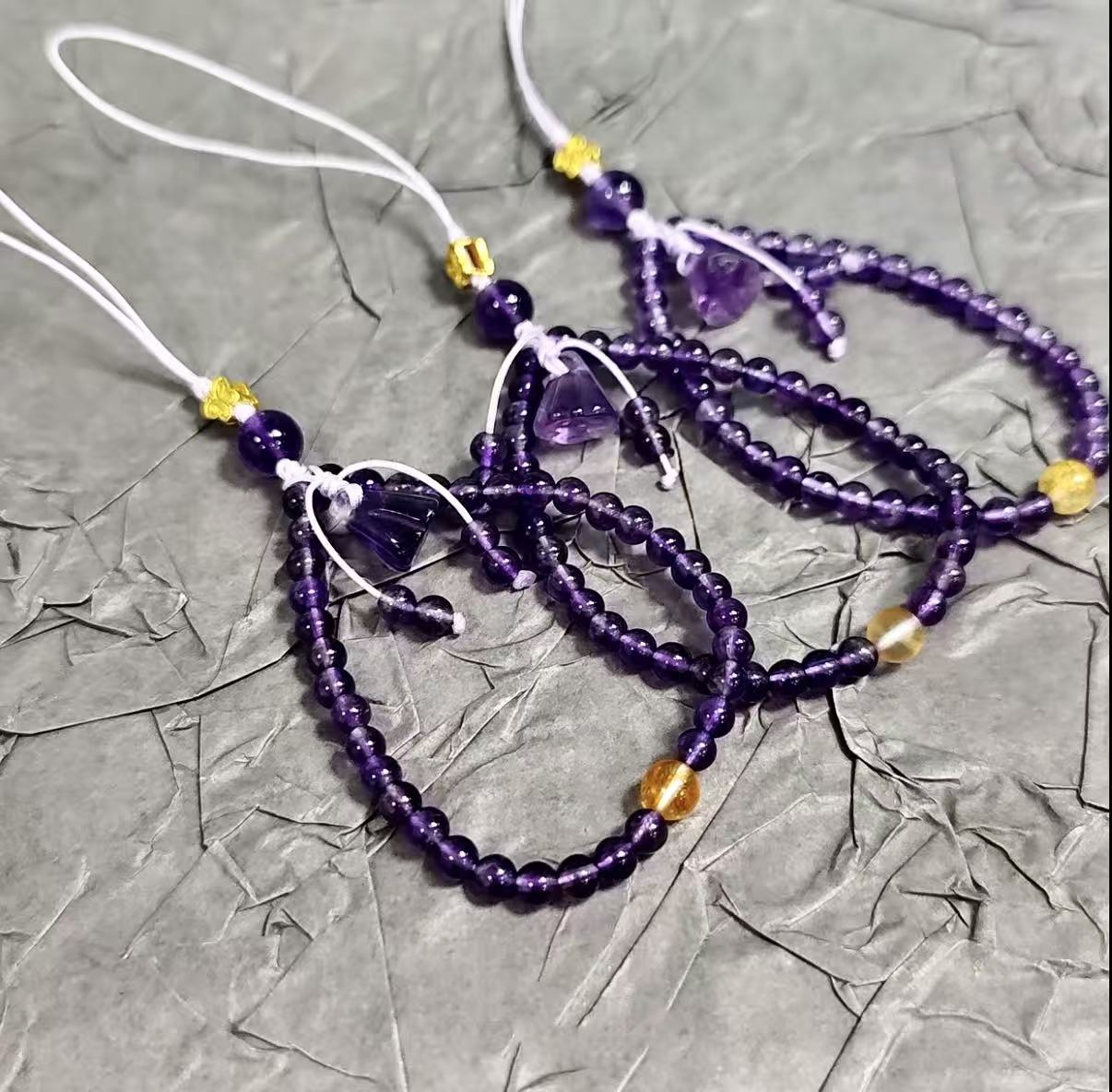 【C047】アメジスト携帯ストラップ(約4MM)