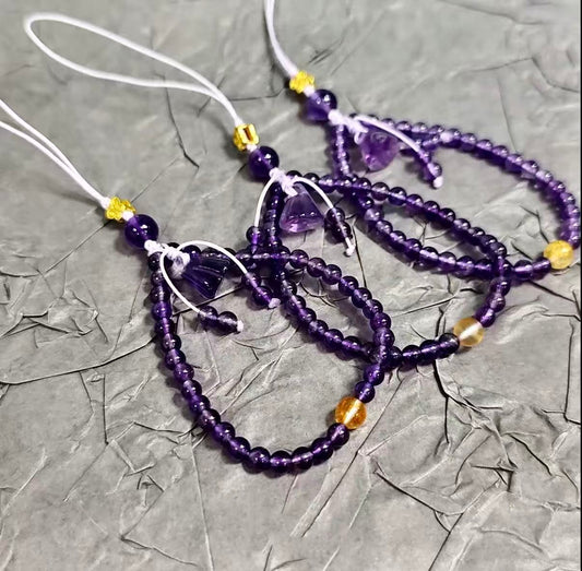 【C047】アメジスト携帯ストラップ(約4MM)