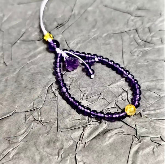 【C047】アメジスト携帯ストラップ(約4MM)