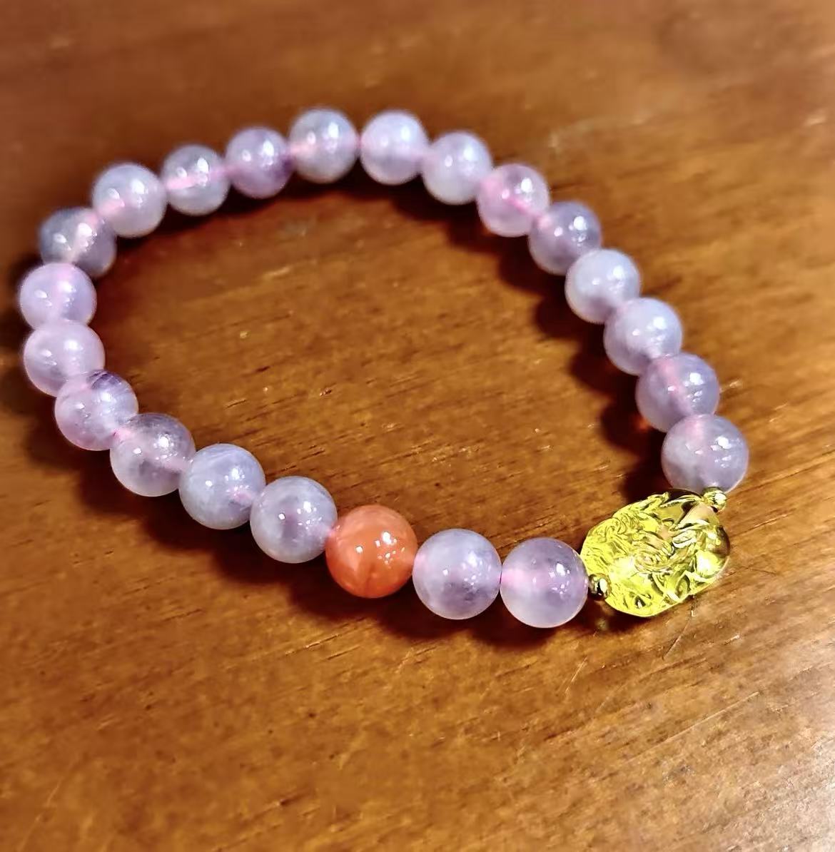 【C037】紫マダガスカルローズクオーツ(7MM)