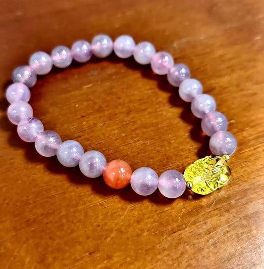 【C037】紫マダガスカルローズクオーツ(7MM)