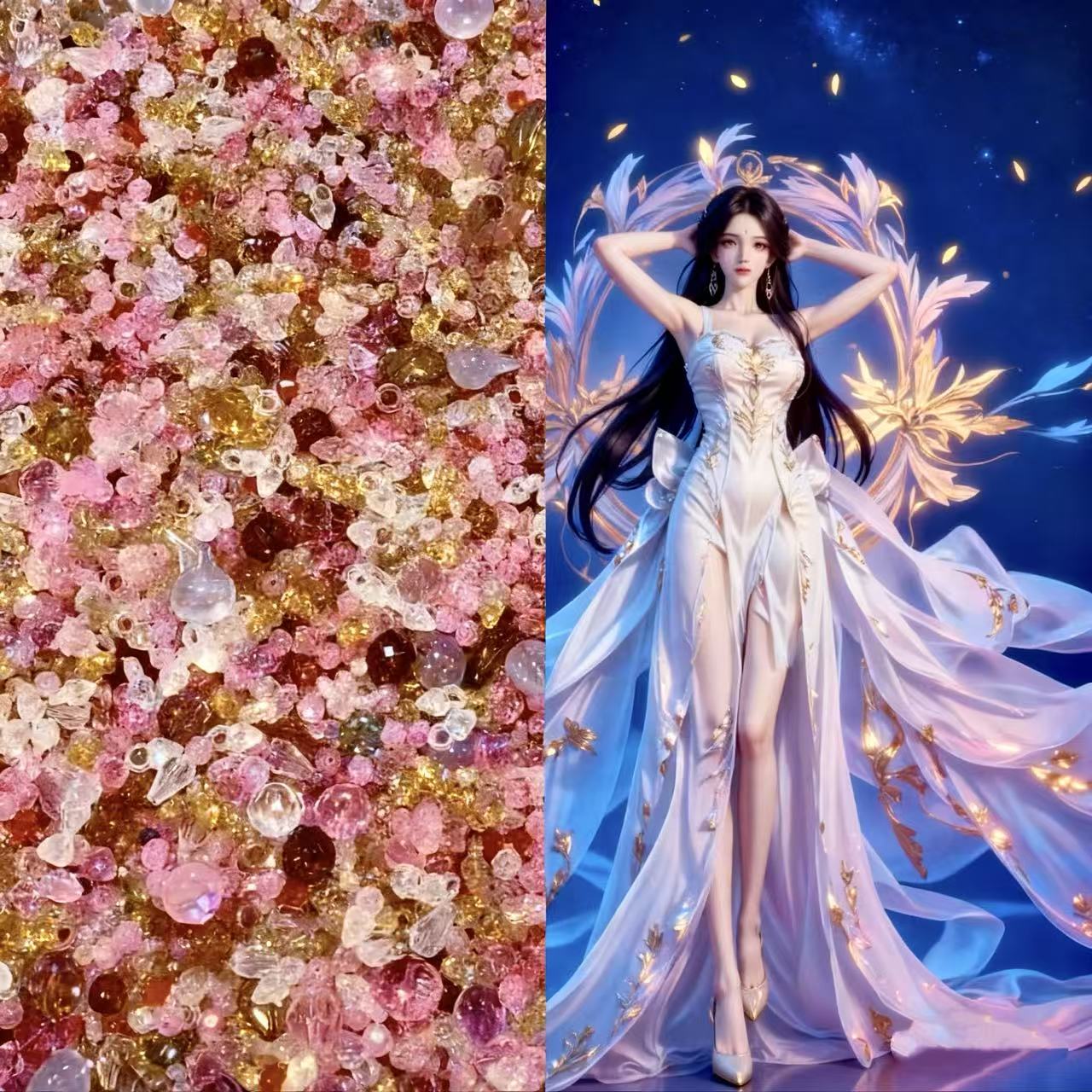 【A064】桜霞の雫 高品質アクリルビーズ