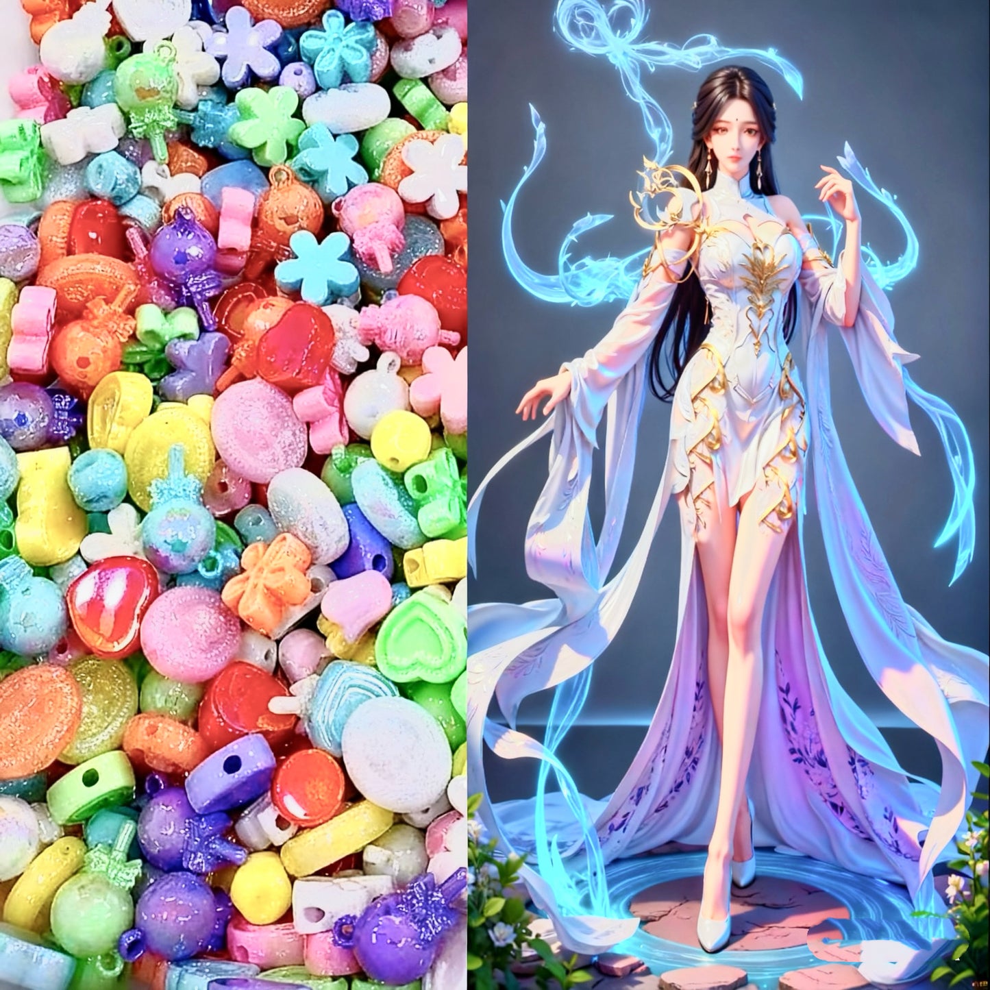 【A065】カラフルドリーム 高品質アクリルビーズ