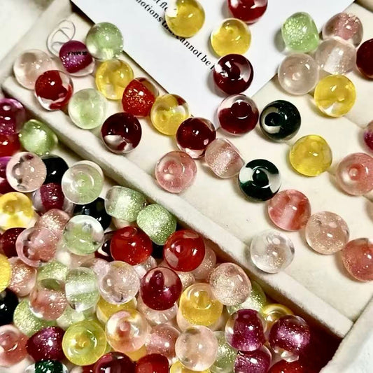 【A066】夏祭りりんご飴 樹脂ビーズ