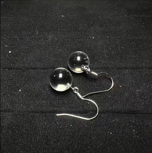 【C051】ホワイトクオーツビーズフックピアス