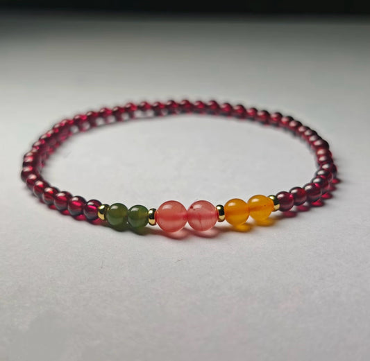 【C020】ガーネットブレス(3MM)