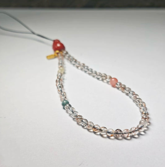 【C051】ブラックゴールドスーパーセブン携帯ストラップ(3MM)