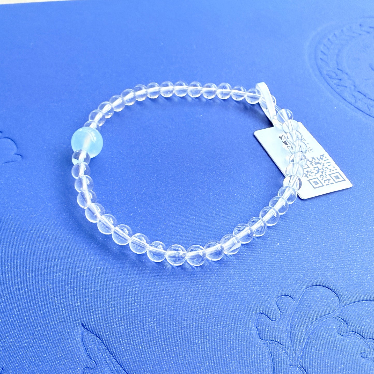 【C012】ホワイトクリスタルブレスレット（4MM)