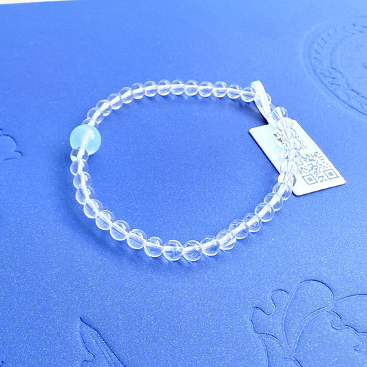 【C012】ホワイトクリスタルブレスレット（4MM)