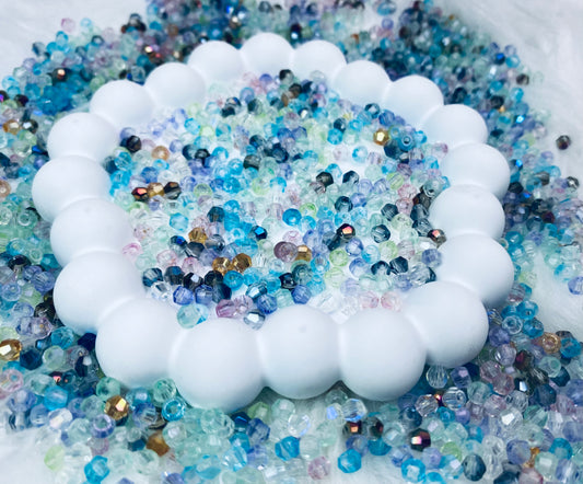 【A019】星屑ルーレット　高品質ガラスビーズ（4MM)