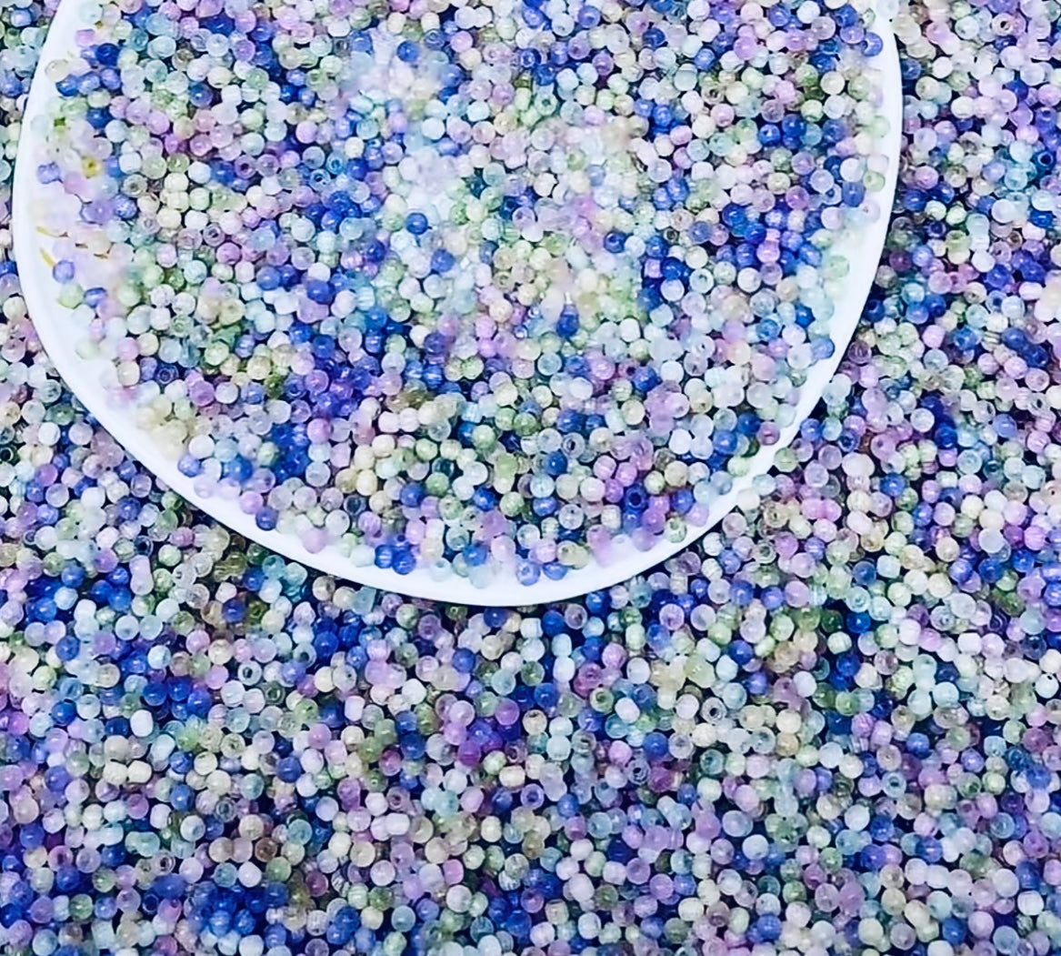 【A042】  蒼い妖精の涙 　高品質ガラスキャツアイビーズ (4MM)